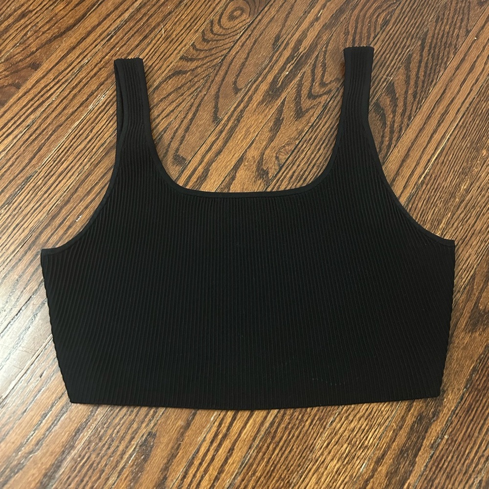 Babaton - Aritzia - Sculpt Knit Black Ribbed Tank Top